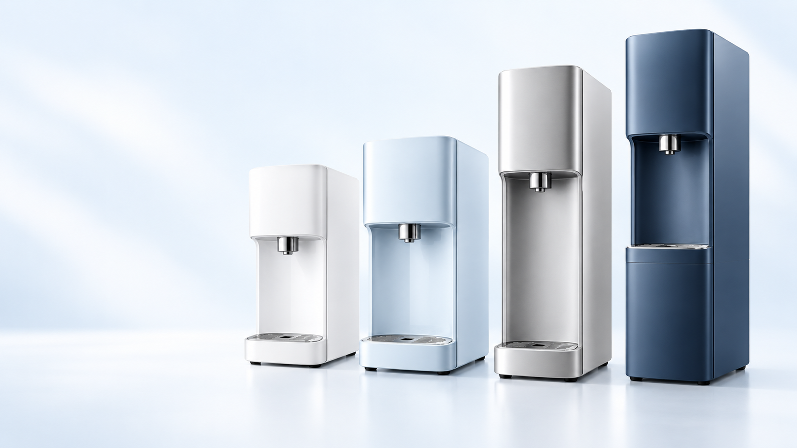 Original unbranded concept lineup of modern water purifiers
